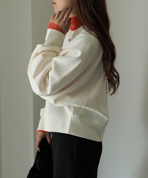 Riberry（リベリー）の「ダンボールショートラグランプルオーバー（スウェット・レディース・ブラック/アイボリー・FREE）」の10枚目の写真