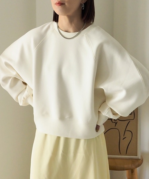 Riberry（リベリー）の「ダンボールショートラグランプルオーバー（スウェット・レディース・ブラック/アイボリー・FREE）」の19枚目の写真