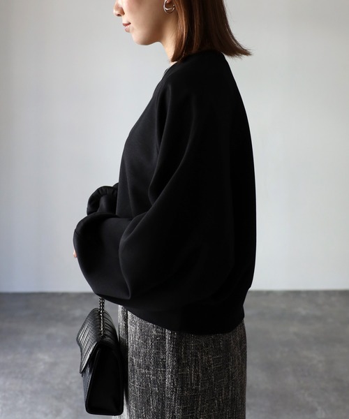 Riberry（リベリー）の「ダンボールショートラグランプルオーバー（スウェット・レディース・ブラック/アイボリー・FREE）」の22枚目の写真