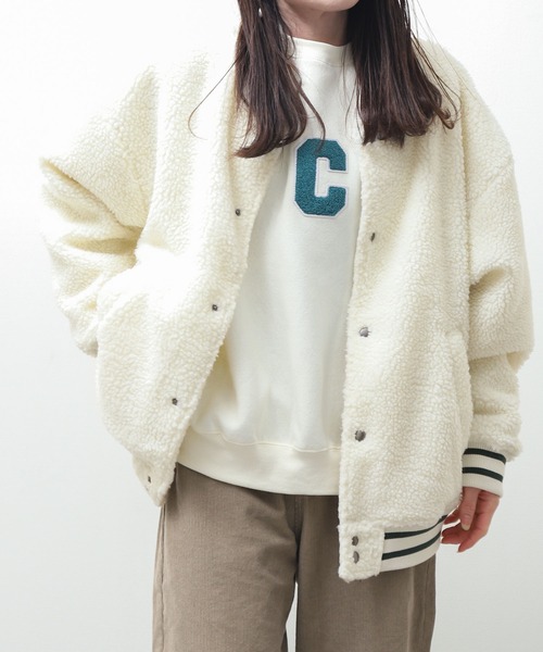 ZIP FIVE（ジップファイブ）の「【ZIP FIVE】ボアビッグオーバースタジャン/ブルゾンジャケット（スタジャン・メンズ・ブラック系/ベージュ系/アイボリー/ブラウン系/ブラック/カーキ系・LARGE/MEDIUM/X-LARGE）」の13枚目の写真