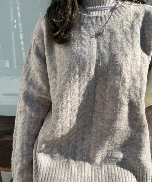 nemne store（ネンネストア）の「【低身長用サイズあり】前後2wayケーブルニットカーディガン（ニット/セーター・レディース・ピンク/アイボリー/ブルー・SMALL/MEDIUM）」の12枚目の写真