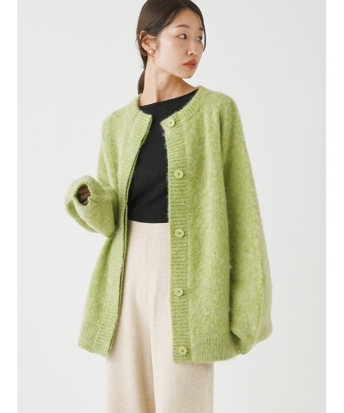 Stylevoice for xxx（スタイルヴォイスフォー）の「オーバーシルエットモヘアカーデ（カーディガン/ボレロ・レディース・グレー/ライトベージュ/グリーン・FREE）」の20枚目の写真