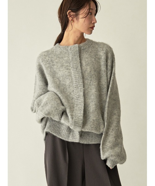 Stylevoice for xxx（スタイルヴォイスフォー）の「オーバーシルエットモヘアカーデ（カーディガン/ボレロ・レディース・グレー/ライトベージュ/グリーン・FREE）」の15枚目の写真