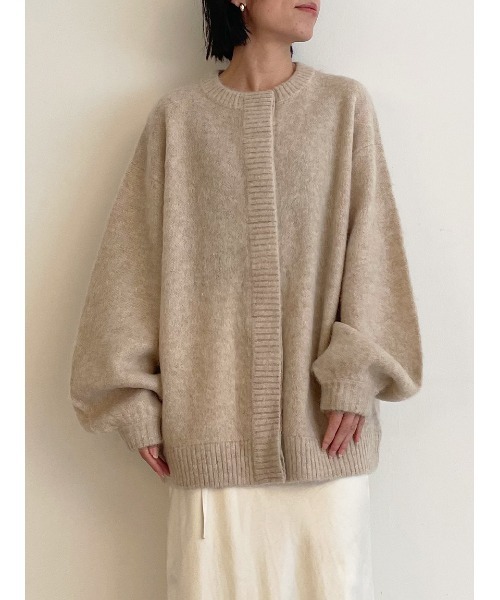 Stylevoice for xxx（スタイルヴォイスフォー）の「オーバーシルエットモヘアカーデ（カーディガン/ボレロ・レディース・グレー/ライトベージュ/グリーン・FREE）」の9枚目の写真