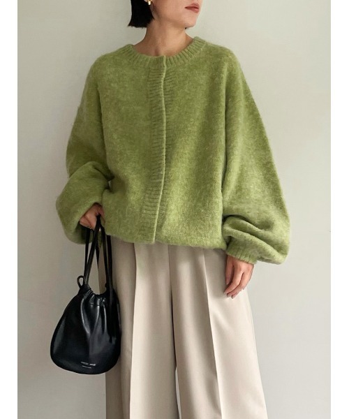 Stylevoice for xxx（スタイルヴォイスフォー）の「オーバーシルエットモヘアカーデ（カーディガン/ボレロ・レディース・グレー/ライトベージュ/グリーン・FREE）」の18枚目の写真