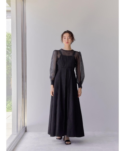 Ayla(アイラ)の「denim inverted pleats dress(ワンピース・レディース・ブラック・FREE)」の2枚目の写真