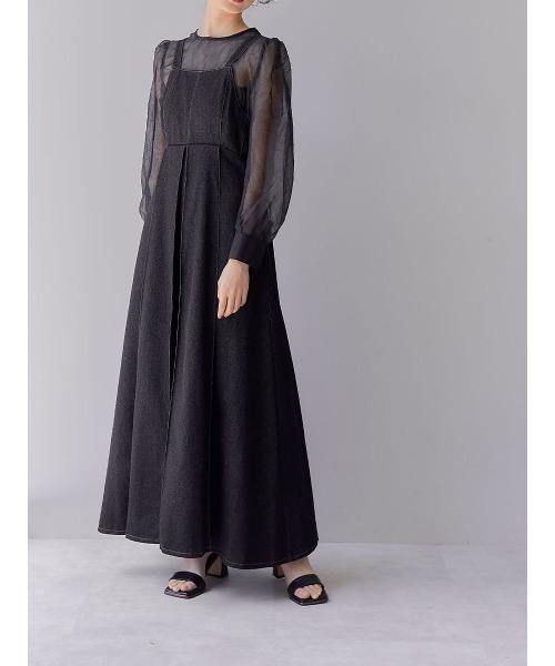 Ayla(アイラ)の「denim inverted pleats dress(ワンピース・レディース・ブラック・FREE)」の5枚目の写真