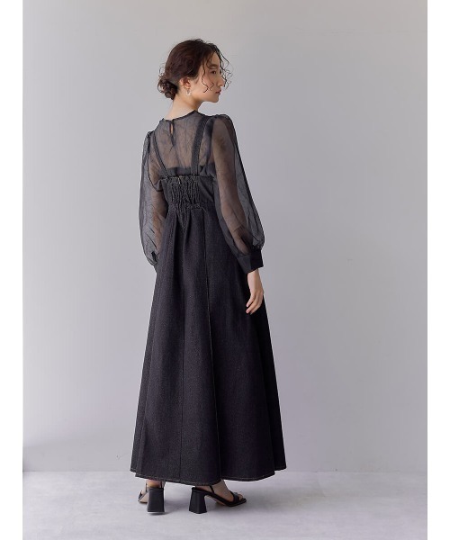 Ayla(アイラ)の「denim inverted pleats dress(ワンピース・レディース・ブラック・FREE)」の8枚目の写真