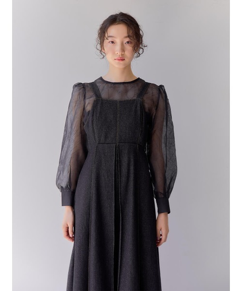Ayla(アイラ)の「denim inverted pleats dress(ワンピース・レディース・ブラック・FREE)」の9枚目の写真
