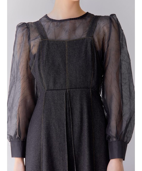 Ayla(アイラ)の「denim inverted pleats dress(ワンピース・レディース・ブラック・FREE)」の10枚目の写真
