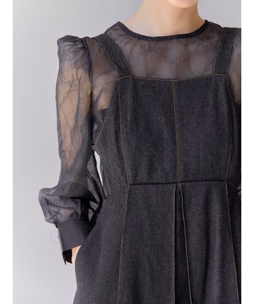 Ayla(アイラ)の「denim inverted pleats dress(ワンピース・レディース・ブラック・FREE)」の12枚目の写真