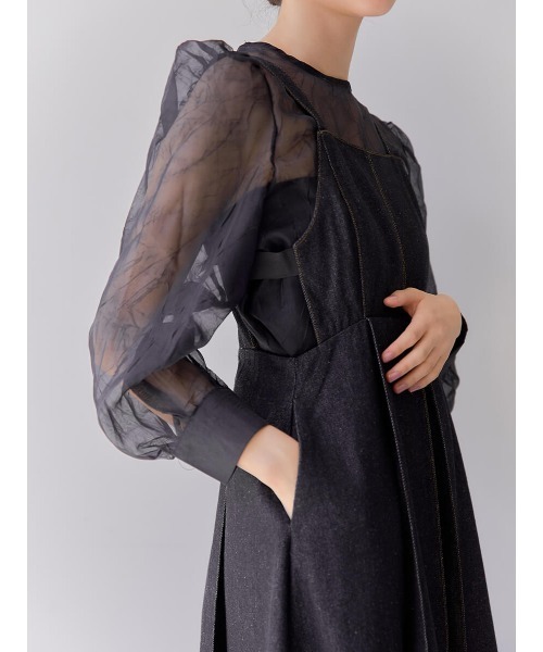Ayla(アイラ)の「denim inverted pleats dress(ワンピース・レディース・ブラック・FREE)」の14枚目の写真