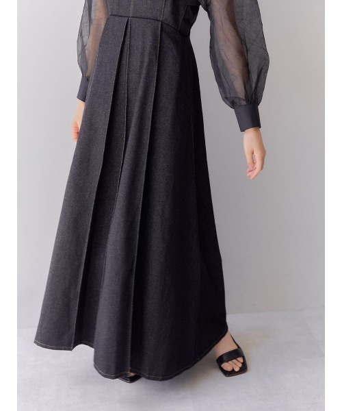 Ayla(アイラ)の「denim inverted pleats dress(ワンピース・レディース・ブラック・FREE)」の16枚目の写真