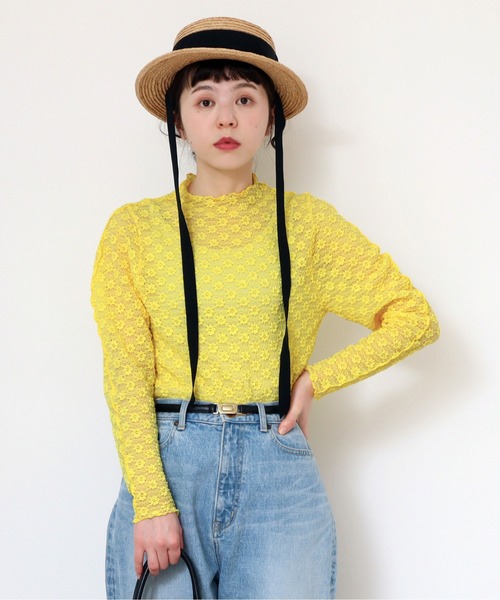 1度着用⭐︎machatt⭐︎ラッセルレーストップス Dot＆Stripes CHILD WOMAN（ドットアンドストライプス