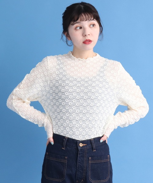 1度着用⭐︎machatt⭐︎ラッセルレーストップス Dot＆Stripes CHILD WOMAN（ドットアンドストライプス
