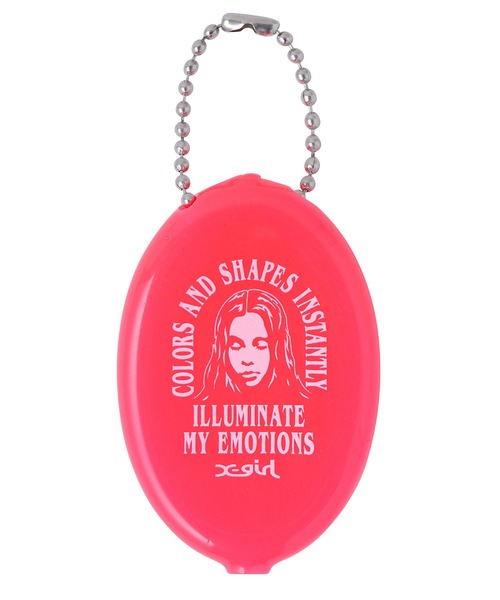 X-girl(エックスガール)の「ARCH & FACE LOGO COIN CASE(コインケース・レディース・ブルー/ブラック/ピンク・ONE SIZE)」の5枚目の写真