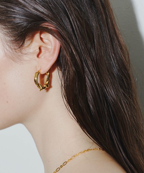 金属アレルギー対応】ivy hoop pierce （デザインフープピアス