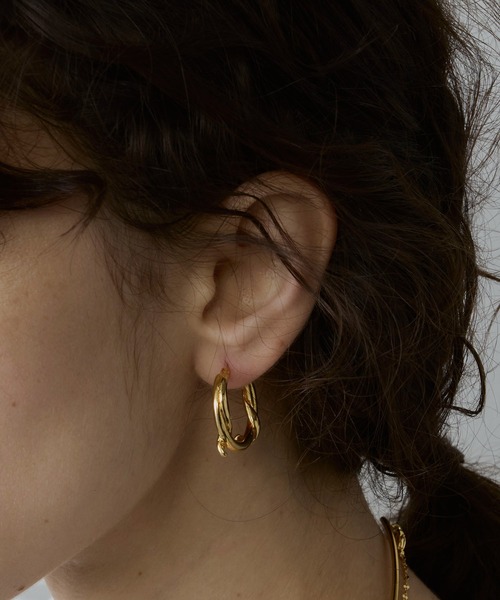 金属アレルギー対応】ivy hoop pierce （デザインフープピアス