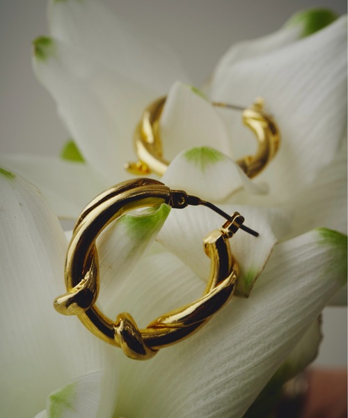 金属アレルギー対応】ivy hoop pierce （デザインフープピアス