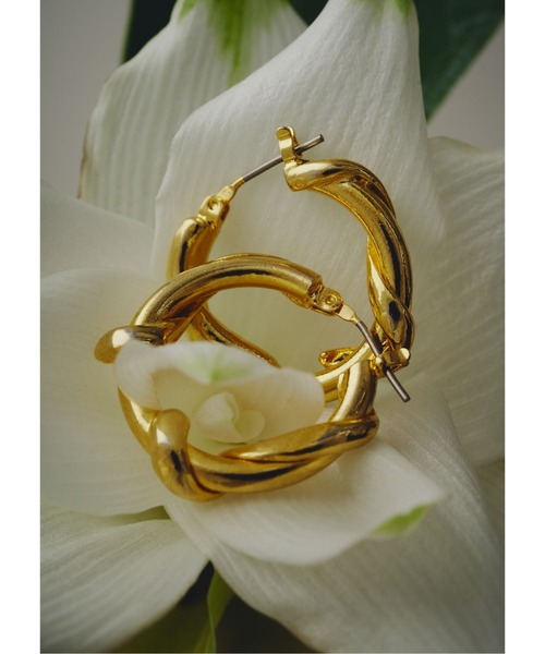 金属アレルギー対応】ivy hoop pierce （デザインフープピアス