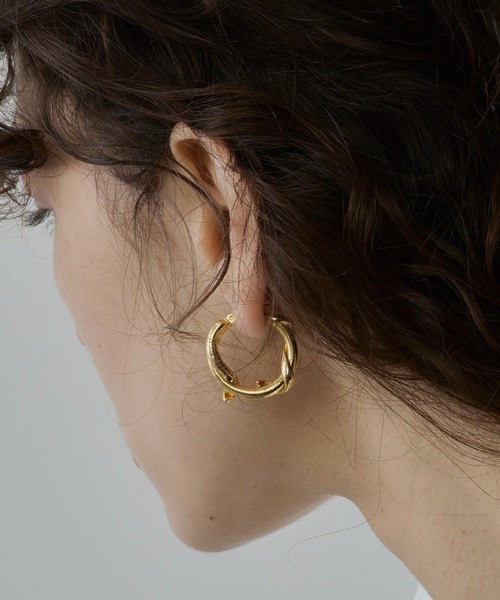 金属アレルギー対応】ivy hoop pierce （デザインフープピアス