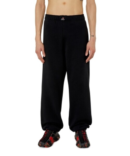 diesel スウェットパンツ DIESEL(ディーゼル) ワンポイントスウェットパンツ ブラック