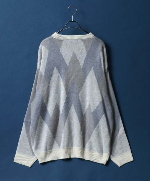 ANPAS（アンパス）の「Total Pattern Jacquard Mohair Touch Shaggy Knit Pullover/総柄 ニット ジャガード モヘアタッチ シャギーニット プルオーバー（ニット/セーター・メンズ・ブラック系その他/ホワイト系その他/ブルー系その他・M/L）」の5枚目の写真