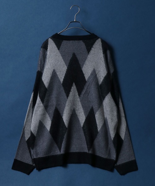 ANPAS（アンパス）の「Total Pattern Jacquard Mohair Touch Shaggy Knit Pullover/総柄 ニット ジャガード モヘアタッチ シャギーニット プルオーバー（ニット/セーター・メンズ・ブラック系その他/ホワイト系その他/ブルー系その他・M/L）」の7枚目の写真