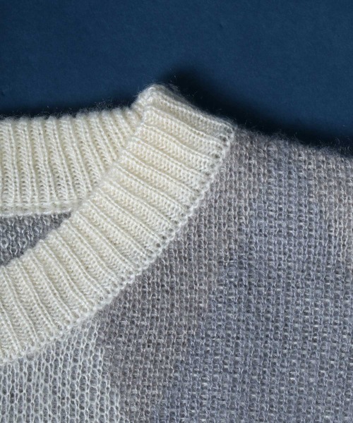 ANPAS（アンパス）の「Total Pattern Jacquard Mohair Touch Shaggy Knit Pullover/総柄 ニット ジャガード モヘアタッチ シャギーニット プルオーバー（ニット/セーター・メンズ・ブラック系その他/ホワイト系その他/ブルー系その他・M/L）」の10枚目の写真