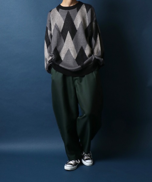 ANPAS（アンパス）の「Total Pattern Jacquard Mohair Touch Shaggy Knit Pullover/総柄 ニット ジャガード モヘアタッチ シャギーニット プルオーバー（ニット/セーター・メンズ・ブラック系その他/ホワイト系その他/ブルー系その他・M/L）」の20枚目の写真