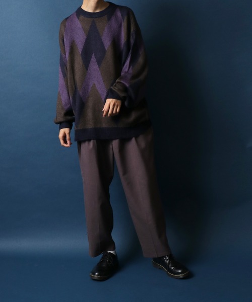 ANPAS（アンパス）の「Total Pattern Jacquard Mohair Touch Shaggy Knit Pullover/総柄 ニット ジャガード モヘアタッチ シャギーニット プルオーバー（ニット/セーター・メンズ・ブラック系その他/ホワイト系その他/ブルー系その他・M/L）」の21枚目の写真