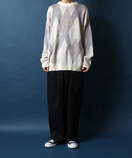 ANPAS（アンパス）の「Total Pattern Jacquard Mohair Touch Shaggy Knit Pullover/総柄 ニット ジャガード モヘアタッチ シャギーニット プルオーバー（ニット/セーター・メンズ・ブラック系その他/ホワイト系その他/ブルー系その他・M/L）」の17枚目の写真