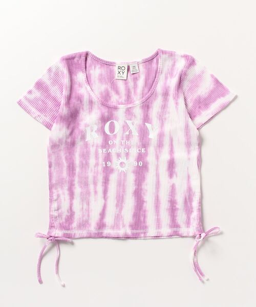 ROXY(ロキシー)の「ROXY/ロキシー リブ素材ショート丈/ミニTシャツ RST231094(Tシャツ/カットソー・レディース・ブラウン系その他/ピンク系その他/ホワイト×ネイビー・S/M)」の3枚目の写真
