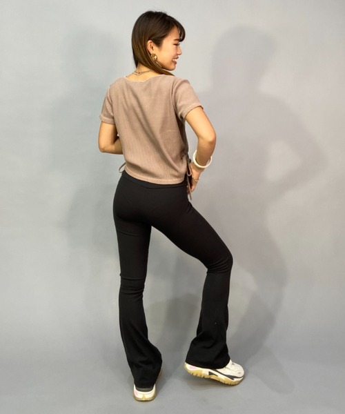 ROXY(ロキシー)の「ROXY/ロキシー リブ素材ショート丈/ミニTシャツ RST231094(Tシャツ/カットソー・レディース・ブラウン系その他/ピンク系その他/ホワイト×ネイビー・S/M)」の12枚目の写真