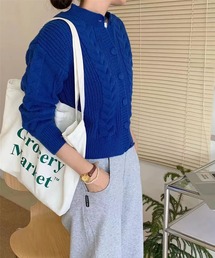 シャーベットクロップドニットカーディガン