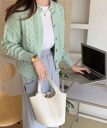 シャーベットクロップドニットカーディガン