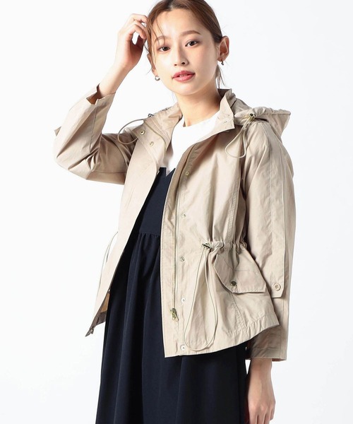 Grand PARK（グランドパーク）の「撥水 綿ナイロンブルゾン（ブルゾン・レディース・モカ/ブラック/ライトベージュ/カーキ・FREE）」の4枚目の写真