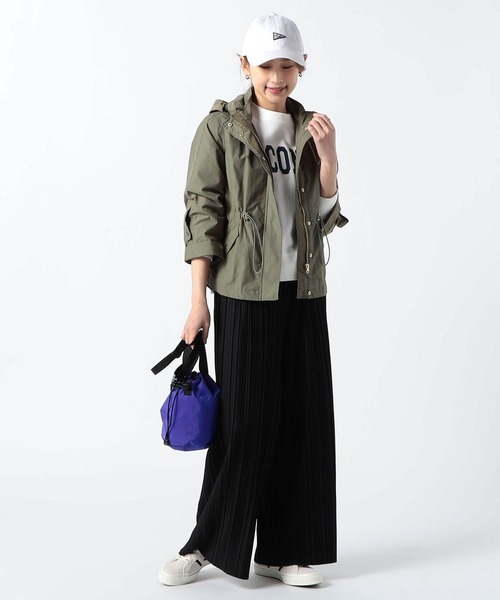 Grand PARK（グランドパーク）の「撥水 綿ナイロンブルゾン（ブルゾン・レディース・モカ/ブラック/ライトベージュ/カーキ・FREE）」の8枚目の写真