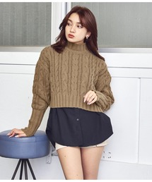 ANAP | ケーブル編みバックジップニットトップスセーター(ニット/セーター)