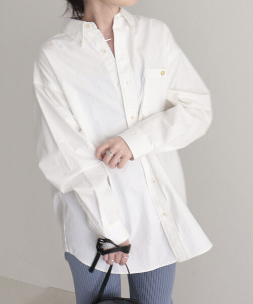 fredy emue（フレディエミュ）の「ツイルオーバーシャツ（シャツ/ブラウス・レディース・ネイビー/オフホワイト/カーキ/ライトパープル・38）」の11枚目の写真