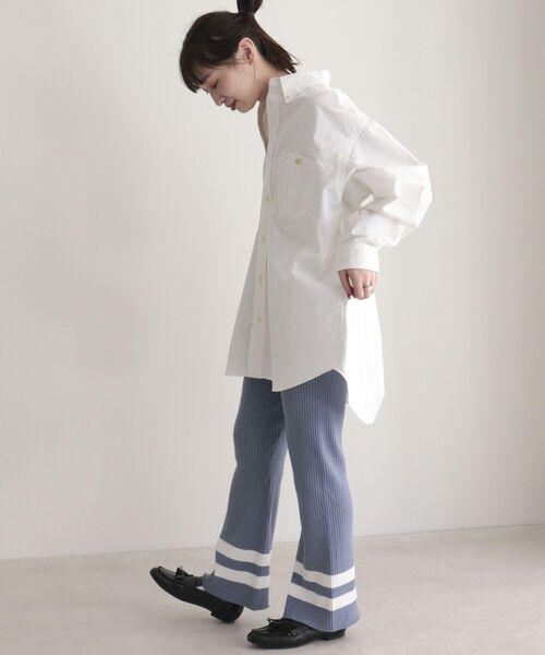 fredy emue（フレディエミュ）の「ツイルオーバーシャツ（シャツ/ブラウス・レディース・ネイビー/オフホワイト/カーキ/ライトパープル・38）」の15枚目の写真