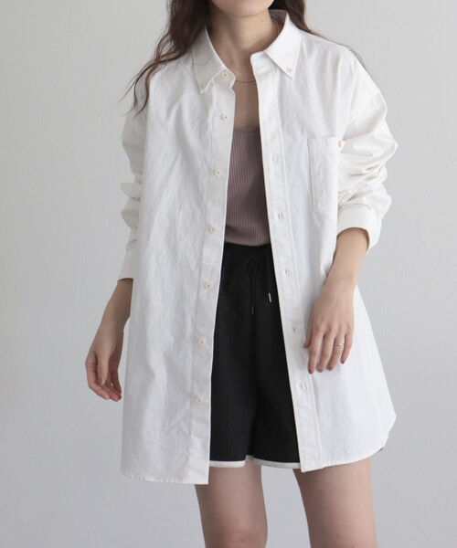 fredy emue（フレディエミュ）の「ツイルオーバーシャツ（シャツ/ブラウス・レディース・ネイビー/オフホワイト/カーキ/ライトパープル・38）」の20枚目の写真