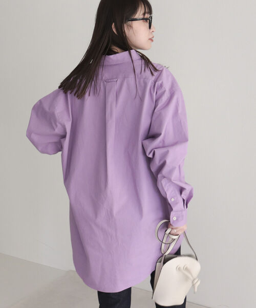 fredy emue（フレディエミュ）の「ツイルオーバーシャツ（シャツ/ブラウス・レディース・ネイビー/オフホワイト/カーキ/ライトパープル・38）」の5枚目の写真