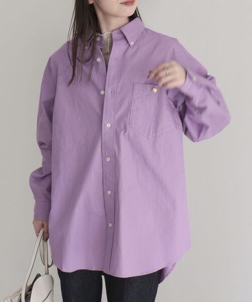 fredy emue（フレディエミュ）の「ツイルオーバーシャツ（シャツ/ブラウス・レディース・ネイビー/オフホワイト/カーキ/ライトパープル・38）」の7枚目の写真