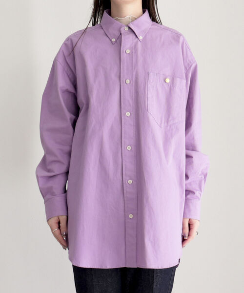 fredy emue（フレディエミュ）の「ツイルオーバーシャツ（シャツ/ブラウス・レディース・ネイビー/オフホワイト/カーキ/ライトパープル・38）」の8枚目の写真