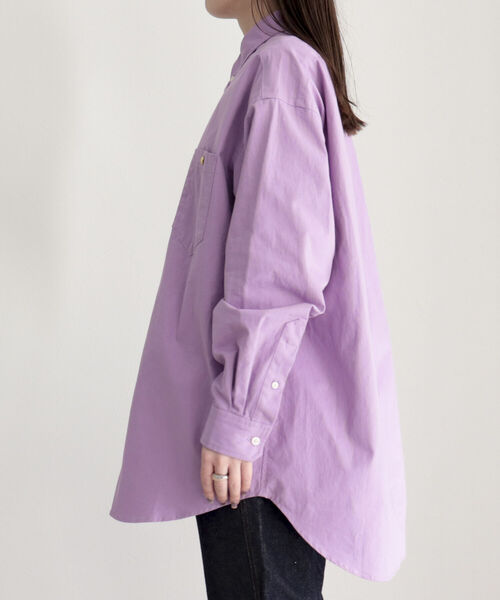 fredy emue（フレディエミュ）の「ツイルオーバーシャツ（シャツ/ブラウス・レディース・ネイビー/オフホワイト/カーキ/ライトパープル・38）」の9枚目の写真