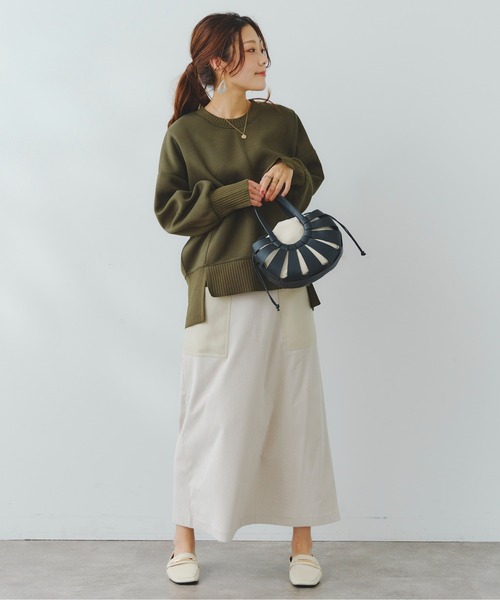 Chez toi(シェトワ)の「フェイクレザーラウンド編みBAG(ショルダーバッグ・レディース・ブラック/オフホワイト/キャメル・FREE)」の8枚目の写真