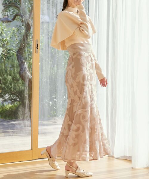 MAJESTIC LEGON（マジェスティックレゴン）の「モチーフチュールマーメイドスカート（スカート・レディース・ホワイト系その他2/ブラック系その他/ピンク系その他2・MEDIUM）」の6枚目の写真