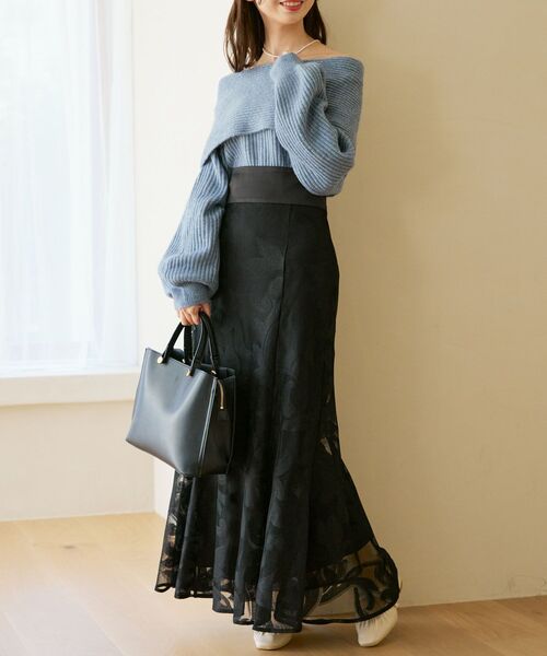 MAJESTIC LEGON（マジェスティックレゴン）の「モチーフチュールマーメイドスカート（スカート・レディース・ホワイト系その他2/ブラック系その他/ピンク系その他2・MEDIUM）」の11枚目の写真