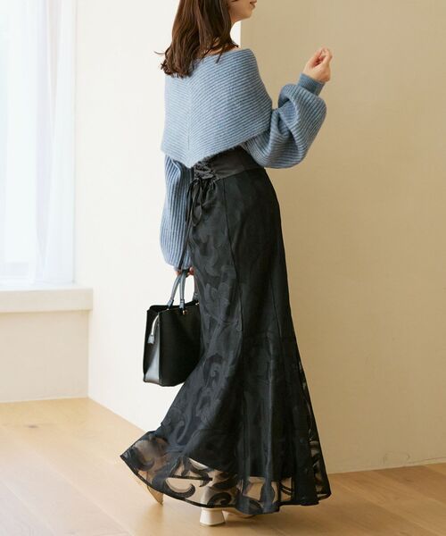 MAJESTIC LEGON（マジェスティックレゴン）の「モチーフチュールマーメイドスカート（スカート・レディース・ホワイト系その他2/ブラック系その他/ピンク系その他2・MEDIUM）」の12枚目の写真